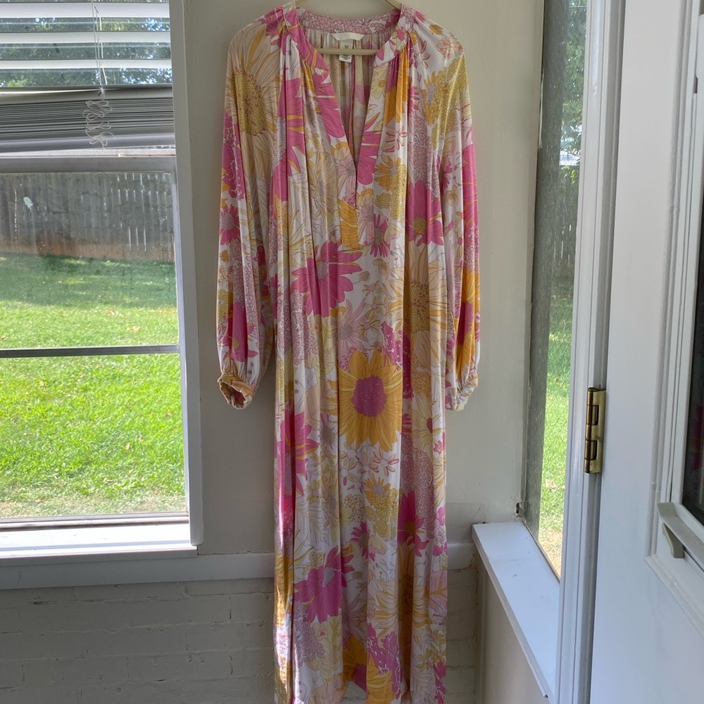 H&M Pink and Yellow Floral Maxi Dress